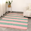 Cotton Rug | Recycled Chindi Rug | Pink & Green