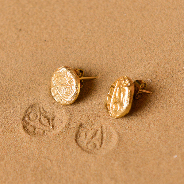 Stud Earrings for Women | Antique Design | Gold Plated