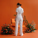 Handwoven Cotton Jumpsuit For Women | White