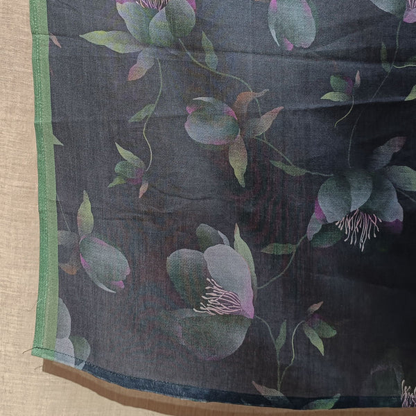Pure Cotton Blue Saree | Floral Print