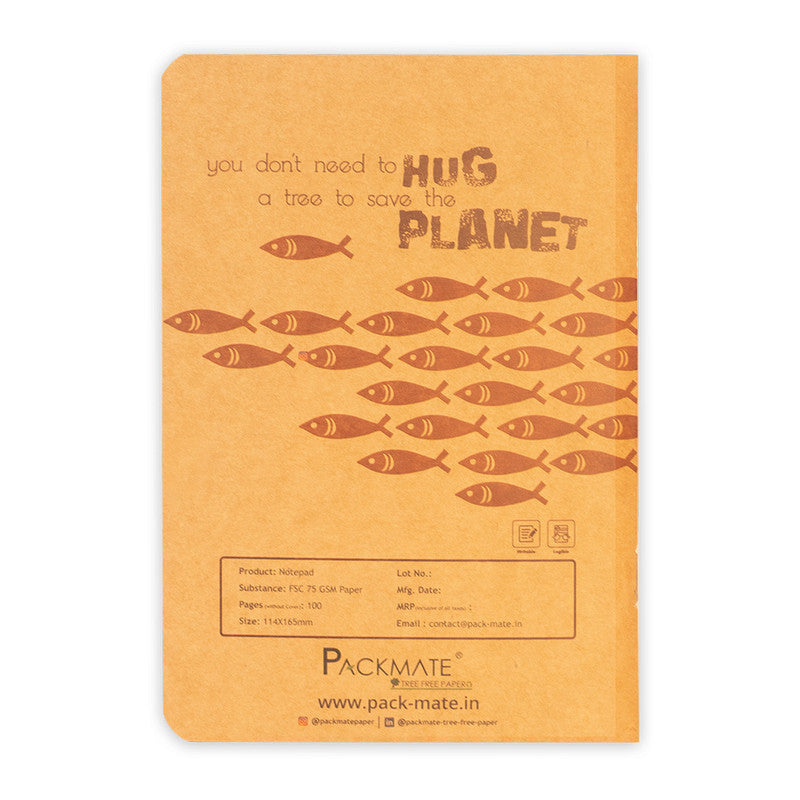 Recycled Paper Notepad | Cover Design: Fish | 100 Pages