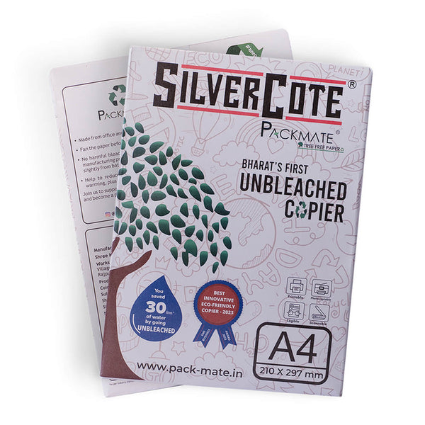Silver Cote Unbleached Copier | 100% Recycled Paper | Biodegradable & Recyclable | A4, 75 GSM, 1 Ream | 500 Sheets