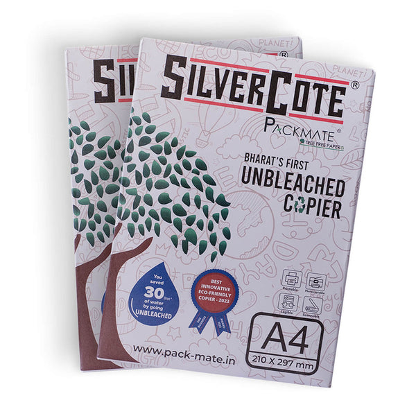 Silver Cote Unbleached Copier | 100% Recycled Paper | Biodegradable & Recyclable | A4, 75 GSM, 1 Ream | 500 Sheets