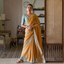 Pure Cotton Yellow Saree | Printed