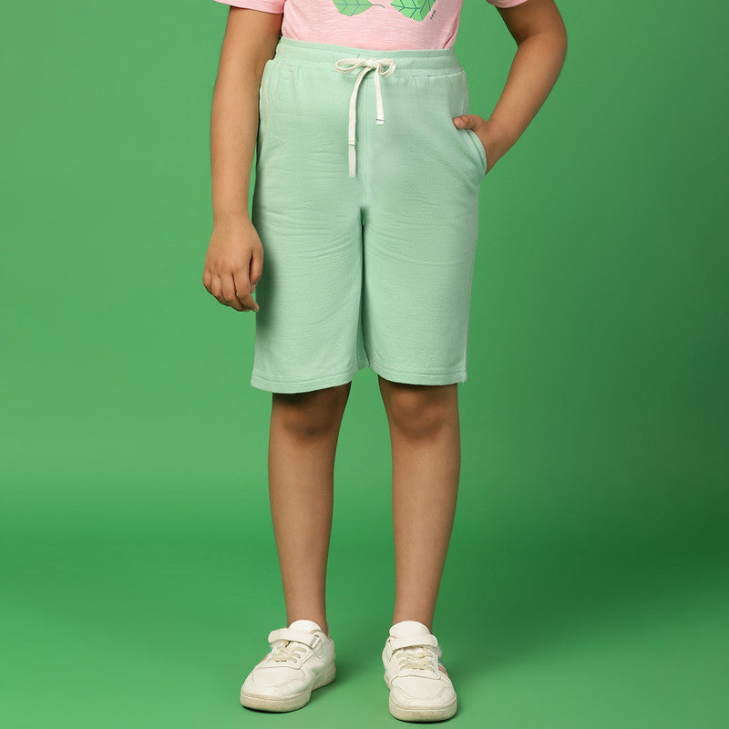 Cotton Bermuda Shorts for Girls | Light Green