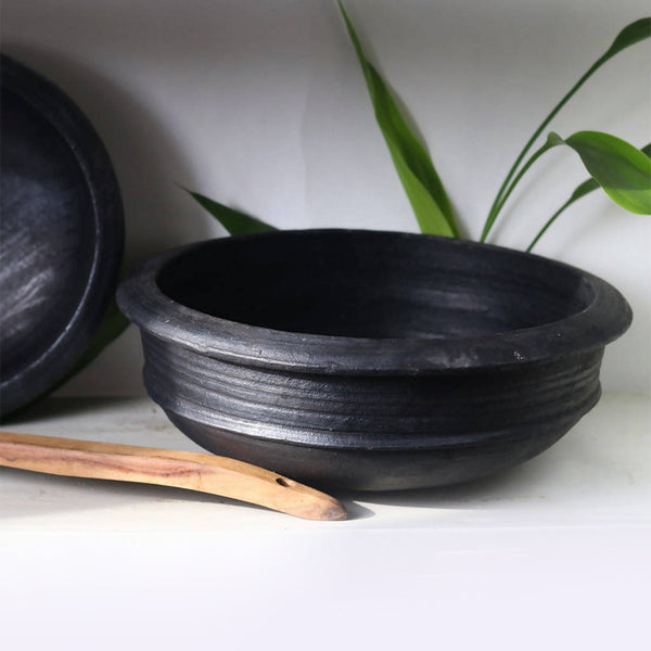 Clay Pots For Cooking | Blackened Clay | 9 inch