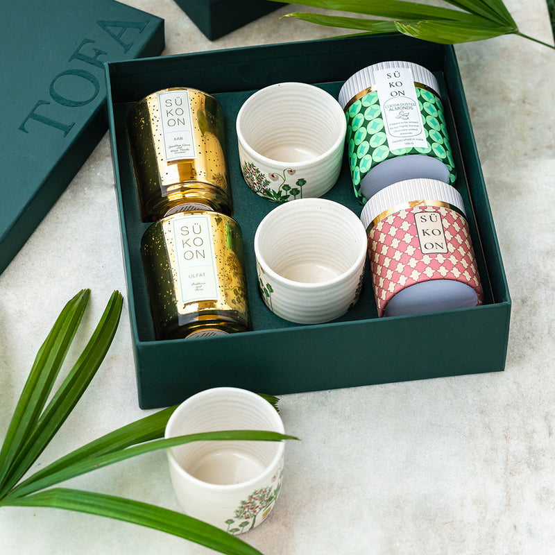 Festive Gifts | Corporate Hampers | Scented Candle | Cookies & Nuts | Green Tea | Set of 3