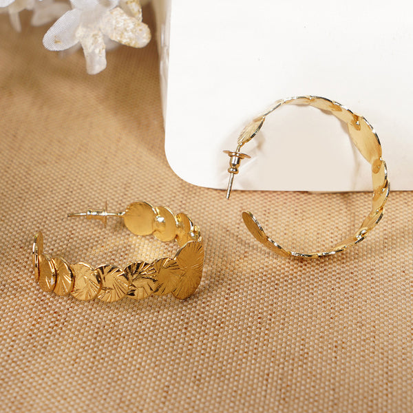 Brass Hoop Earrings for Women | Gold Finish