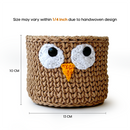 Cotton Storage Basket | Mini Planter | Multi-Purpose | Owl Design | Beige