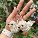 Cotton Crochet Keychain for Bags | Sparrow Design | White