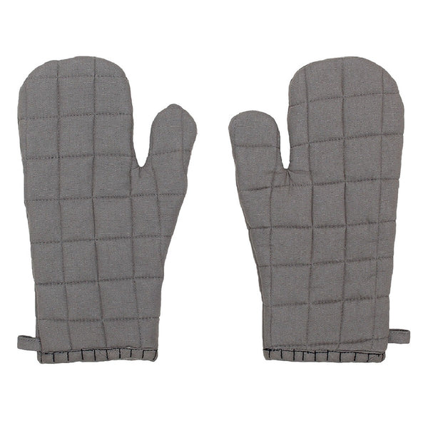Cotton Microwave Oven Gloves | Oven Mitts | Quited | Grey