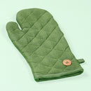 Cotton Mircowave Gloves | Oven Mitts | Quited | Green