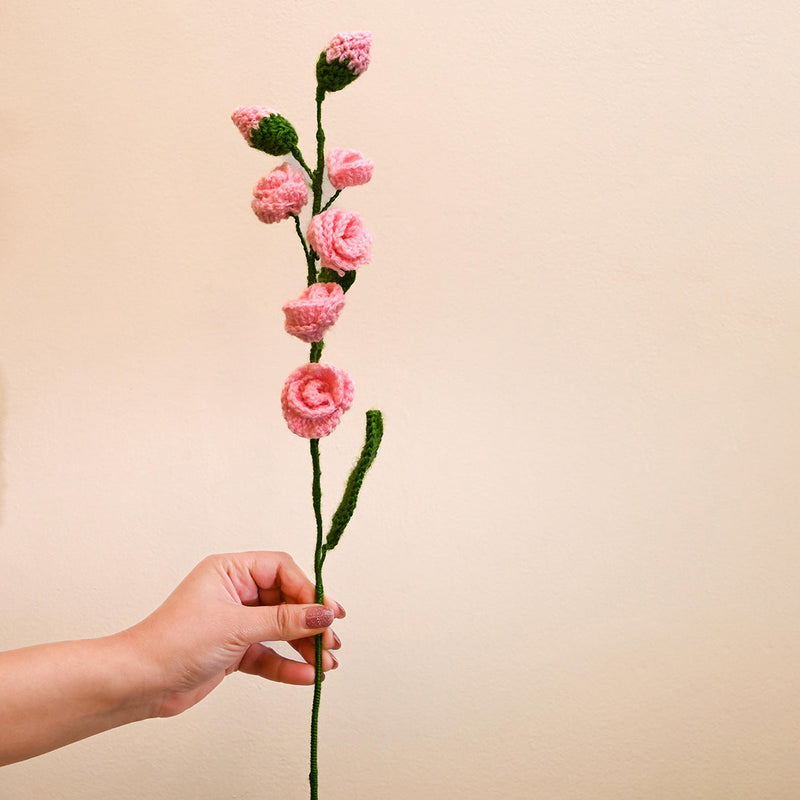 Lisianthus Crochet Flowers | Blossom Pink | 12 inches