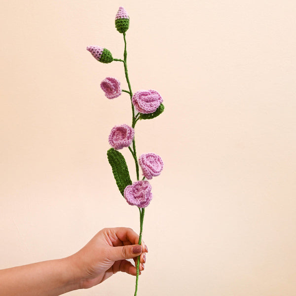 Lisianthus Crochet Flowers | French Mauve | 12 inches
