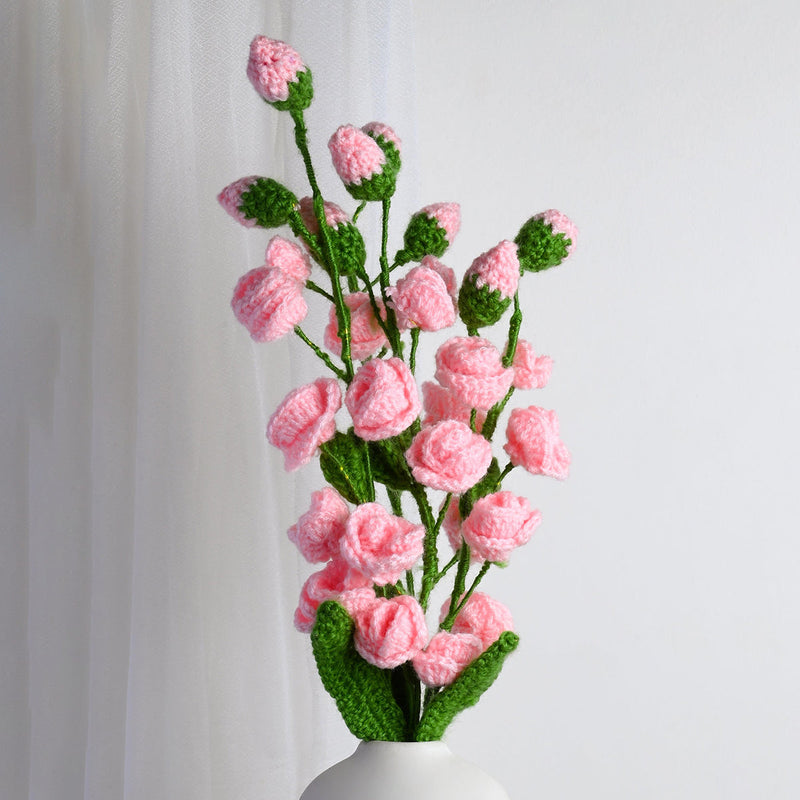 Lisianthus Crochet Flowers | Pink | 24 inches | 2 Pcs