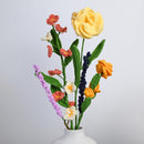 Rose & Carnation Crochet Flowers | Multicolour | 5 Pcs