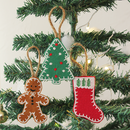 Cotton Napkin & Sparkling Tree Ornament | Multicolour | Set of 7