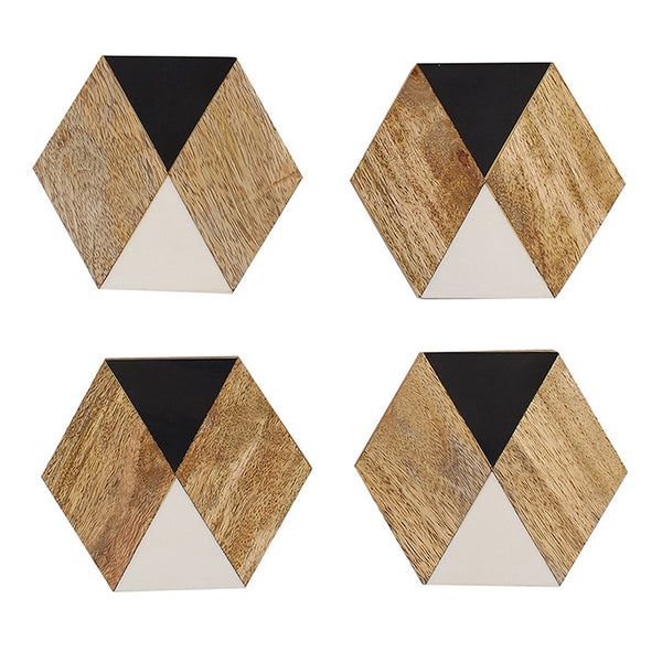 Table Coasters Gift Set | Hexagon Shape | Multicolour | 10 cm