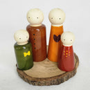 Wooden Toy Set for Kids | Family Doll Set | Multicolour | Set of 4