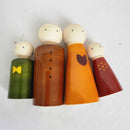 Wooden Toy Set for Kids | Family Doll Set | Multicolour | Set of 4