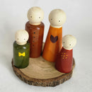 Wooden Toy Set for Kids | Family Doll Set | Multicolour | Set of 4