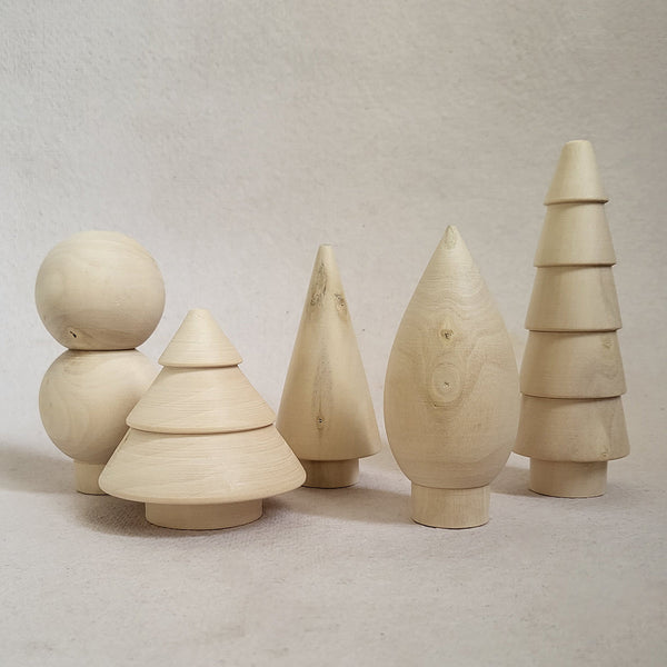 Wooden Tree Toy Set | Beige | Set of 5
