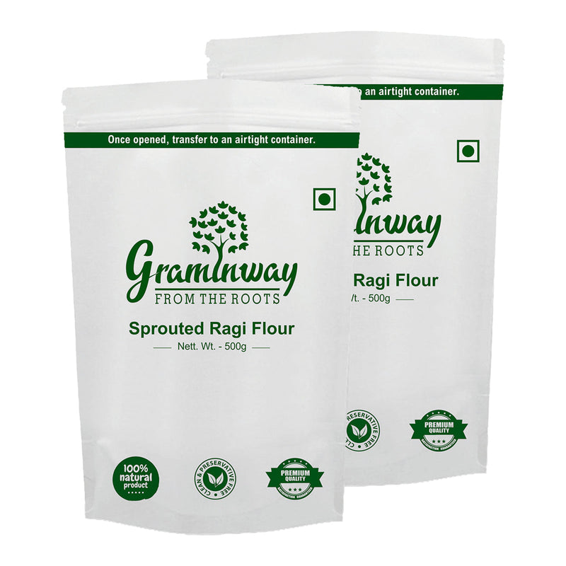 Ragi Flour | Sprouted Finger Millet | Pack of 2 | 500 g Each