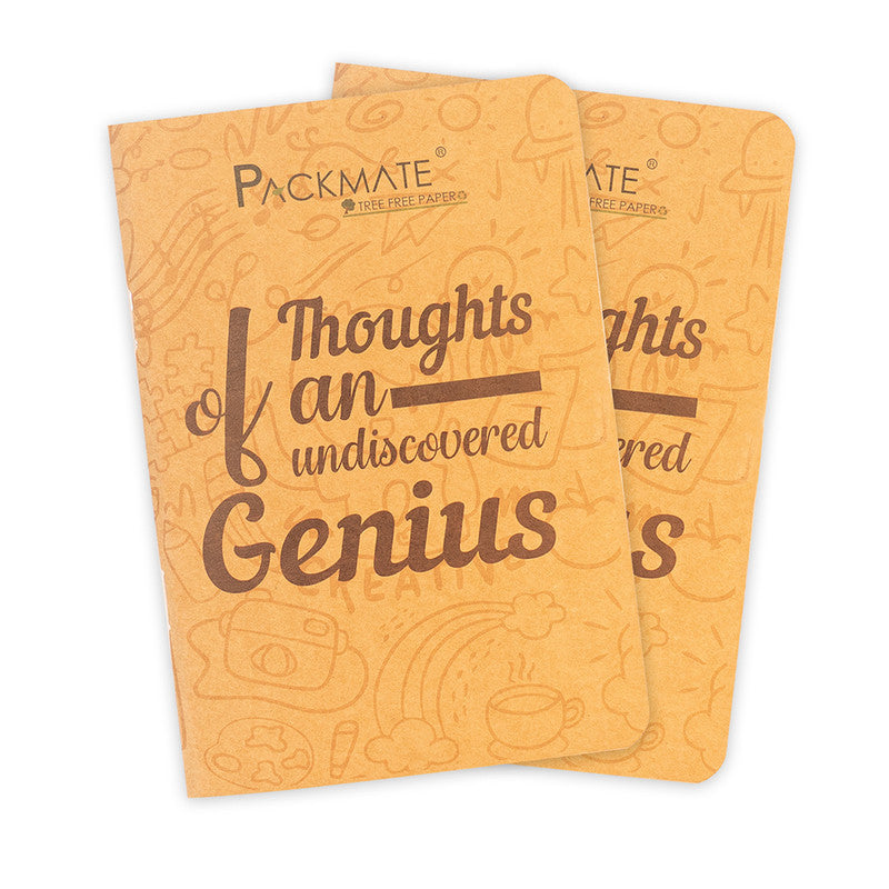 Recycled Paper Notepad | Cover Design: Thoughts of an Undiscovered Genius | 100 Pages