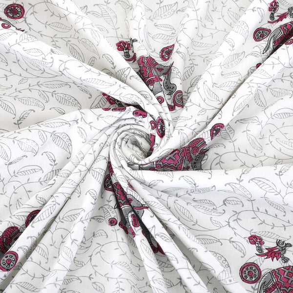 Mulmul Cotton AC Dohar | Hand Block Print | Reversible | Single Size | Grey & Pink