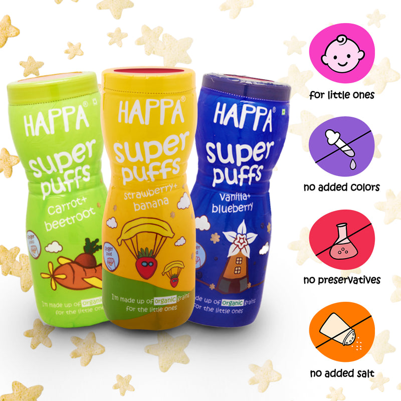 Organic Super Puffs for Babies | Healthy Organic Snack | Multigrain | Pack of 3