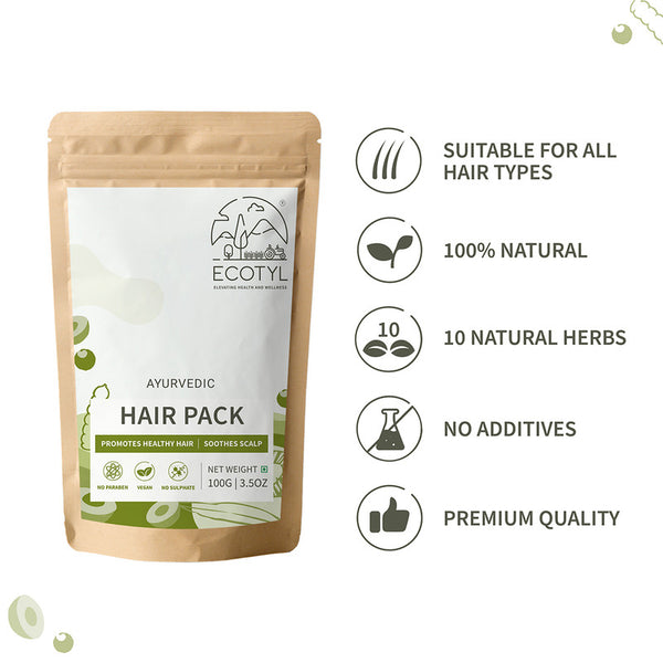 Ayurvedic Hair Pack | Hair Conditioning & Strengthening | Blend of 10+ Herbs | 100 g