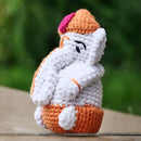 Ganesha Soft Toy for Baby and Kids | Cotton Yarn | White & Orange | 12 cm