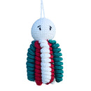 Octopus Soft Toy for Baby and Kids | Cotton Yarn | White, Red & Green | 14 cm