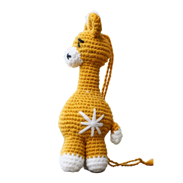 Giraffe Soft Toy for Baby and Kids | Cotton Yarn | Yellow | 14 cm