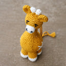 Giraffe Soft Toy for Baby and Kids | Cotton Yarn | Yellow | 14 cm