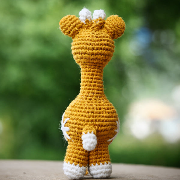 Giraffe Soft Toy for Baby and Kids | Cotton Yarn | Yellow | 14 cm