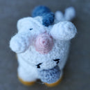 Unicorn Soft Toy for Baby and Kids | Cotton Yarn | White & Blue | 14 cm