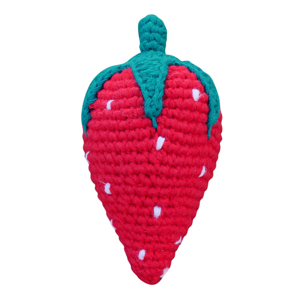 Strawberry Soft Toy for Baby and Kids | Cotton Yarn | Red | 13 cm