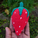 Strawberry Soft Toy for Baby and Kids | Cotton Yarn | Red | 13 cm