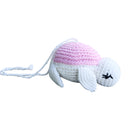Turtle Soft Toy for Baby and Kids | Cotton Yarn | Pink & White | 13 cm