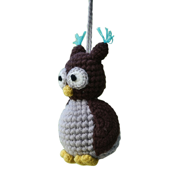 Owl Soft Toy for Baby and Kids | Cotton Yarn | Brown  | 10 cm