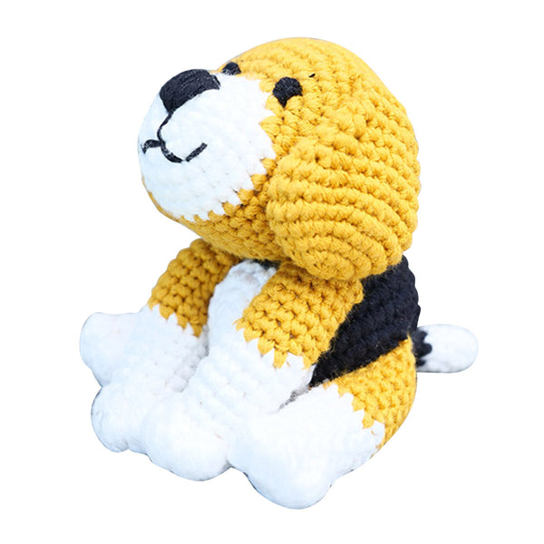 Dog Soft Toy for Baby and Kids | Cotton Yarn | Yellow | 11 cm