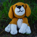 Dog Soft Toy for Baby and Kids | Cotton Yarn | Yellow | 11 cm