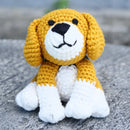 Dog Soft Toy for Baby and Kids | Cotton Yarn | Yellow | 11 cm