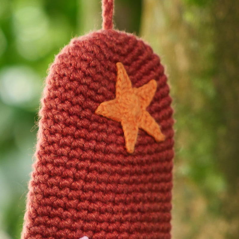 Star Keycahin | Cotton Yarn | Orange & Pink | 11 cm