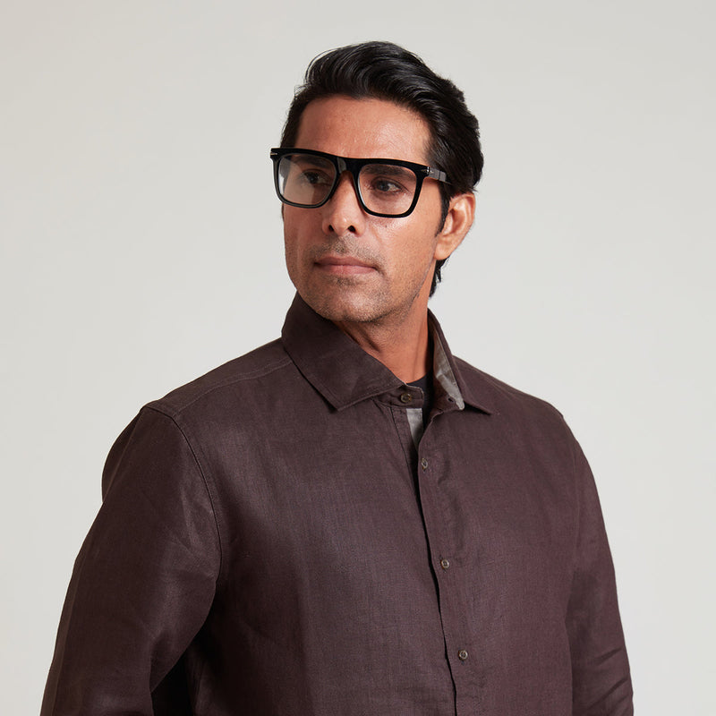 Semi Formal Shirt for Men | Organic Cotton | Full Sleeves | Charcoal Grey