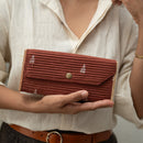 Mini Clutch Bag for Women | Cotton & Re-Claimed Wood | Caramel