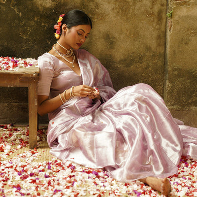 Cotton Silk Saree | Solid | Pink