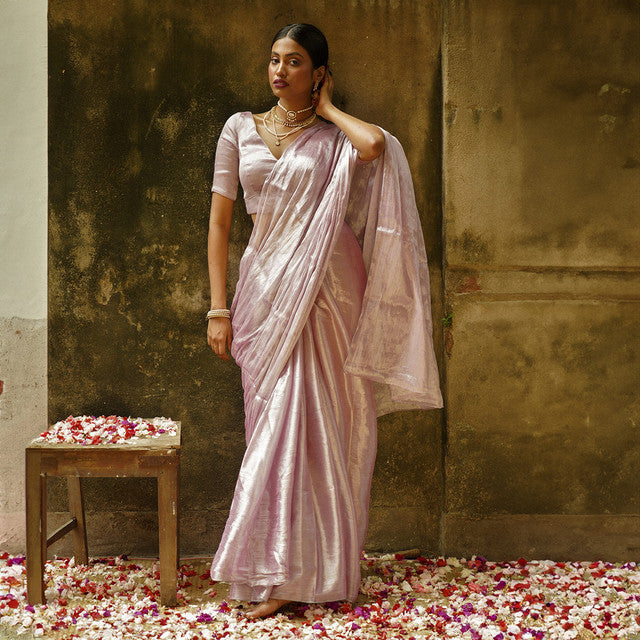 Cotton Silk Saree | Solid | Pink