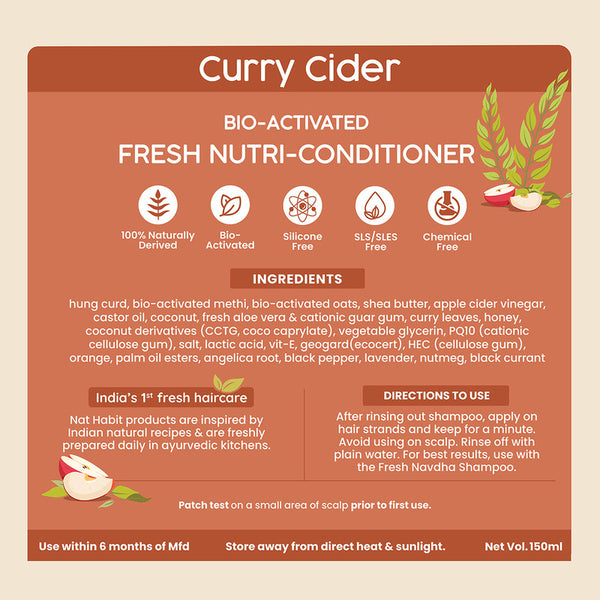 Nutri-Conditioner | Curry Cider For Dry & Frizzy Hair | 150 ml | Pack of 2